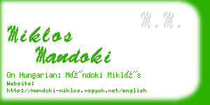 miklos mandoki business card